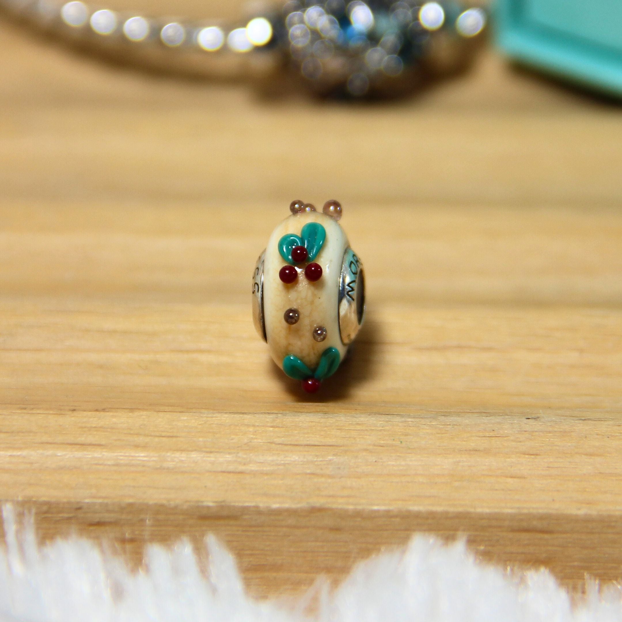 Winter Mistletoe Glass Bead (exclude from sale)